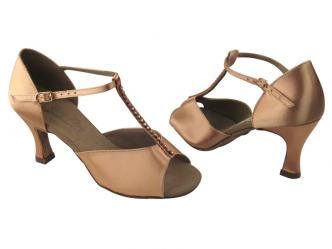 dansschoenen bruin satijn  